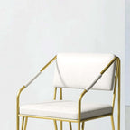 Contemporary Upholstered Vanity Chair with Gold Metal Legs for Luxurious Look