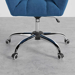 Comfortable and versatile task chair with cotton and linen upholstery, swivel, and adjustable height