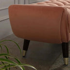 Fashionable Pink Velvet Ottoman Bench for Trendy End of Bed Furnishing