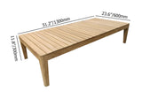 4 Pieces Teak Wood & Aluminum Outdoor Sofa Set with Coffee Table and Cushion in Natural