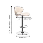 Stylish 30.3" bar chair in white PU leather upholstery with backrest - ideal seating for bars