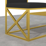 Modern PU Leather Upholstered Entryway Bench White with Gold Legs