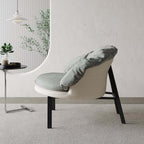 Elegant Gray & Beige Accent Chair with Plush Cushion