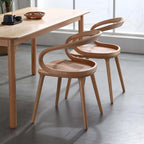 Elegant Ribbon Back Wood Dining Chair with Natural Finish