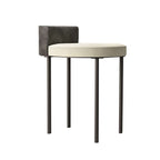 Contemporary Upholstered Armless Chair with Metal Legs in Black Velvet