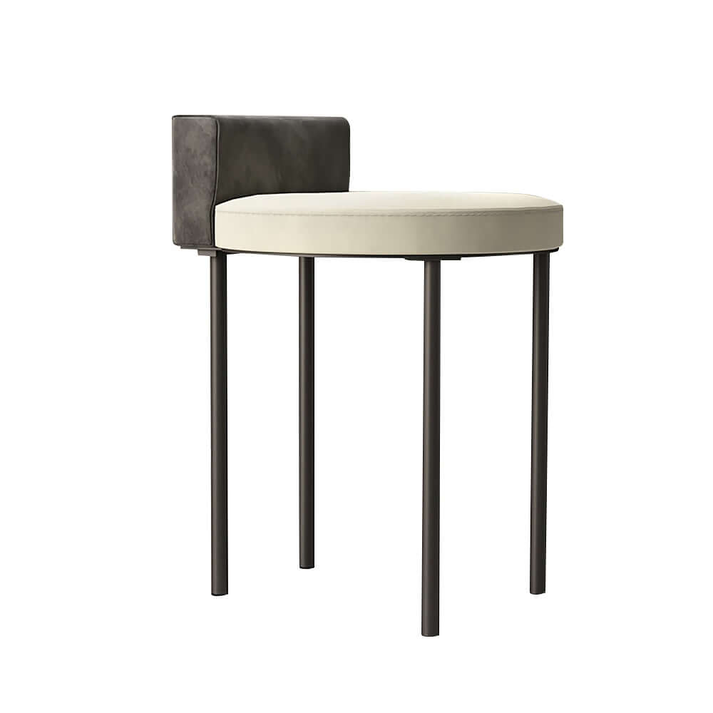 Contemporary Upholstered Armless Chair with Metal Legs in Black Velvet