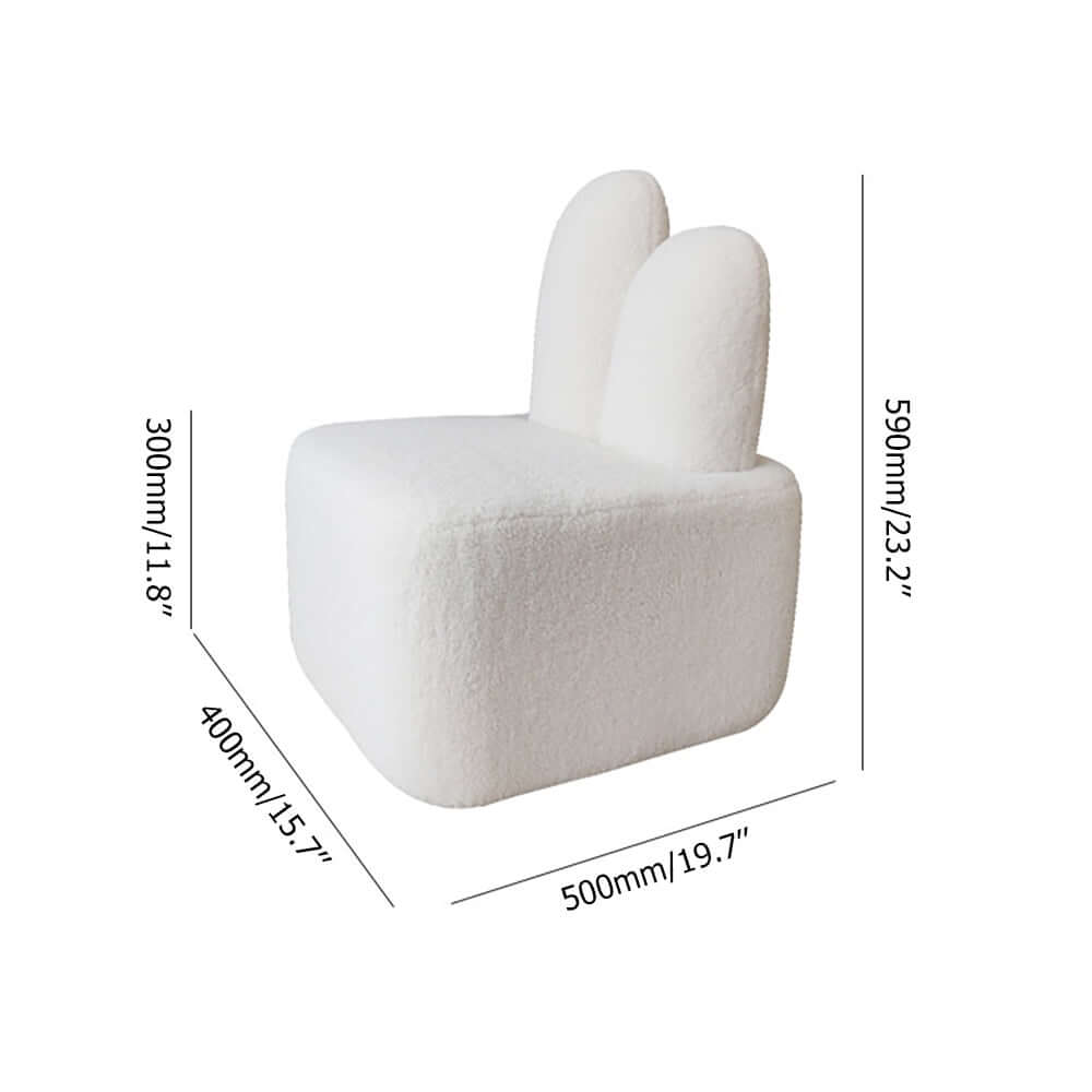 Modern rabbit beige upholstered accent chair for living room