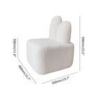 Modern rabbit beige upholstered accent chair for living room