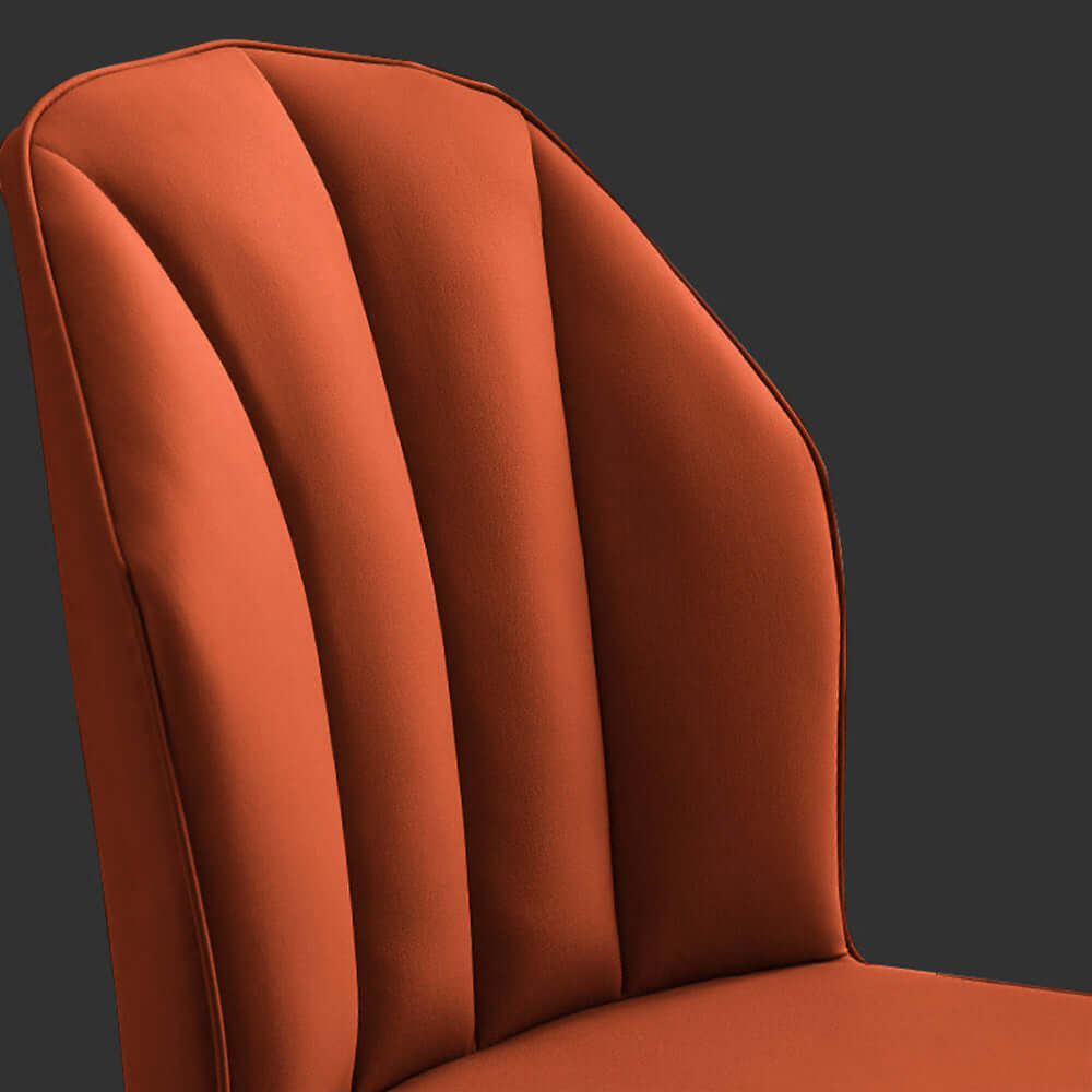 モダンダイニングチェア PUレザーハイバックブラックレッグス張りダイニングチェア 2脚セット サブ画像