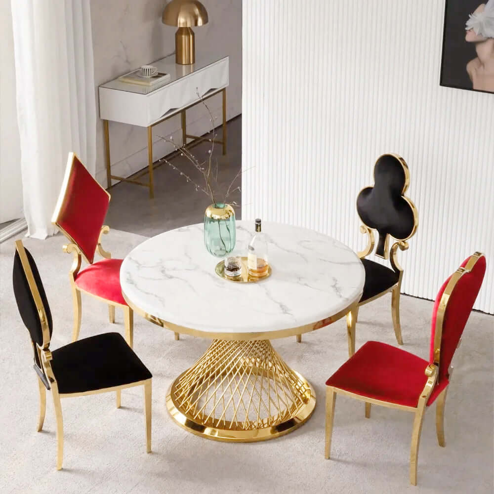 Stylish vanity stool with plush velvet upholstery and gold-tone legs for luxurious comfort