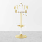 Blue Velvet Counter Height Barstools with Swivel Backrest - Set of 2 Elegant Kitchen Island Chairs