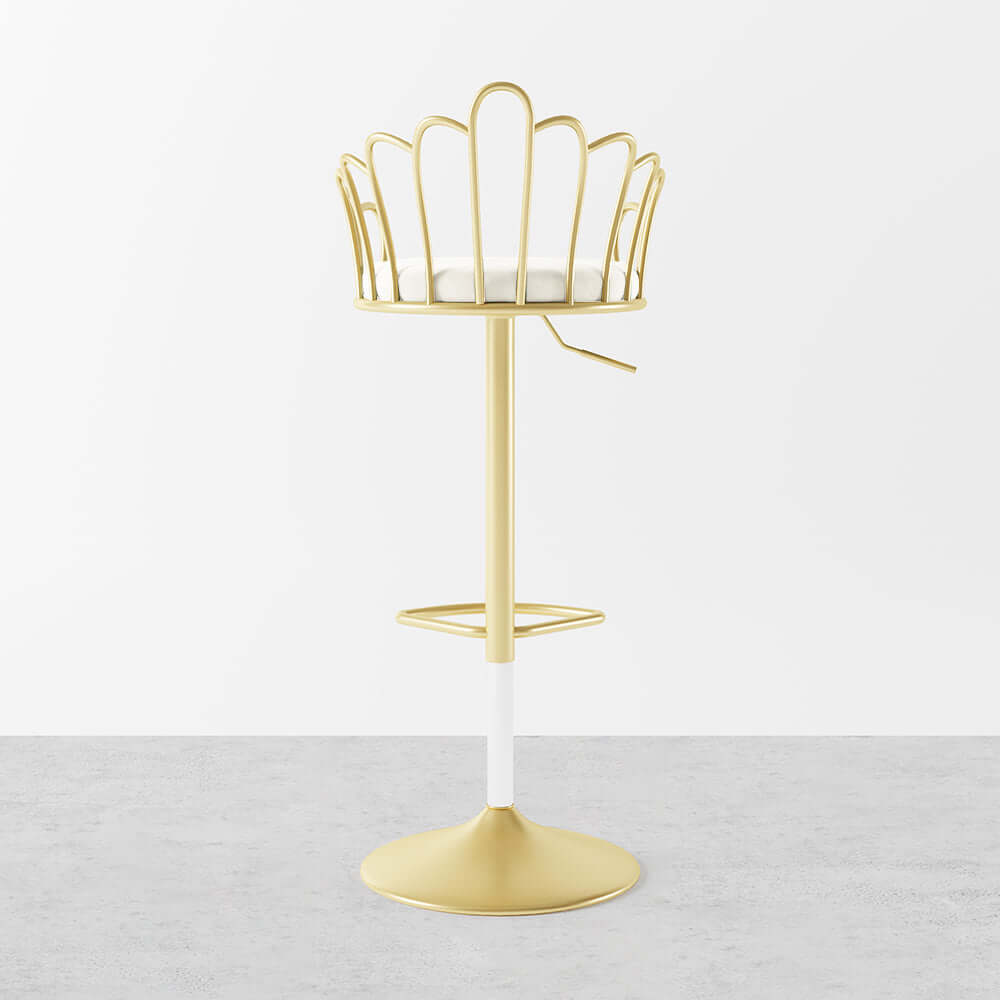 Blue Velvet Counter Height Barstools with Swivel Backrest - Set of 2 Elegant Kitchen Island Chairs