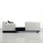 Sleek 157" Modern Corner L-Shaped Sectional Sofa with Side Open Storage, Cotton & Linen