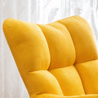 Contemporary yellow rocking chair with tufted upholstered design for stylish living spaces