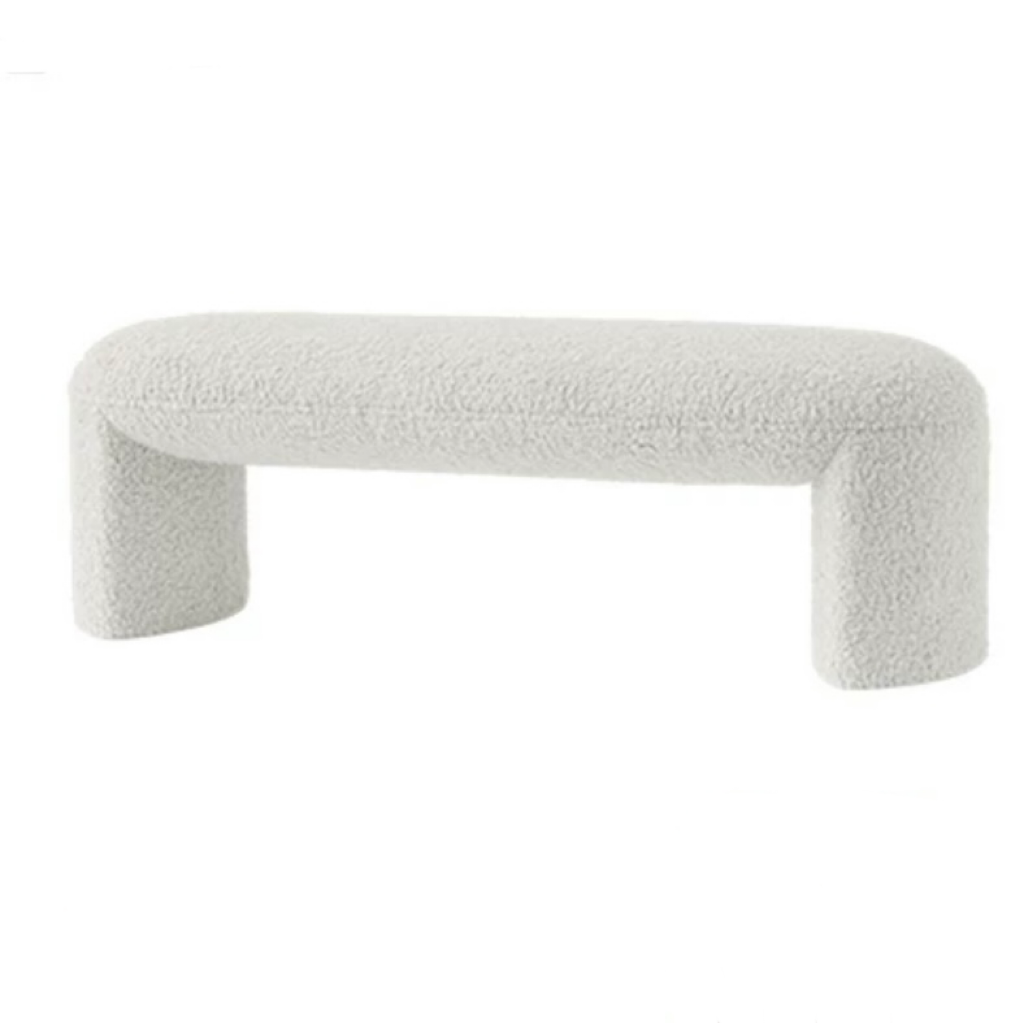 Nordic Creative Brown/White Boucle Short/Long Stool - for Living Room, Bedroom, and Entryway