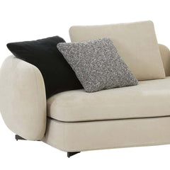 Stylish beige modern sectional couch with black metal leg and comfortable upholstery design