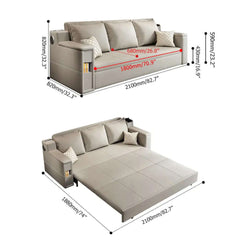 82.7 inch full sleeper sofa with leathaire upholstery and storage, a chic and space-saving furniture piece