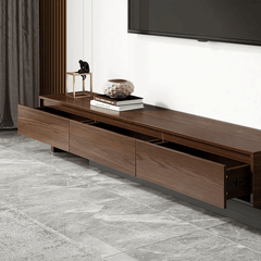 Stylish Walnut Modern MDF Extendable 3 Drawers TV Stand & Coffee Table Set for Home