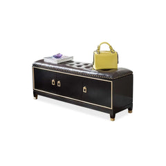 39.4-Inch Upholstered Bench with 3-Door Shoe Cabinet