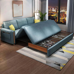 81.1 inch OffWhite Arm Full Sleeper Sofa Bed with Storage & Side Pockets