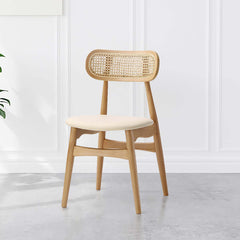 Modern Natural Rattan Upholstered Dining Chair for Stylish Dining Spaces