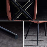 Modern Upholstered Dining Chair Dining Room Chair Set of 2 in Gray/Orange