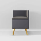 Contemporary white shoe storage bench with cabinet and shelf for hallway organization