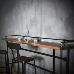 Rustic industrial high top table and stool set