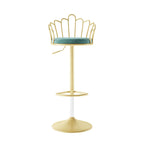 Elegant Blue Velvet Counter Height Swivel Bar Stools - Set of 2 with Back Support for Stylish Kitchen Island