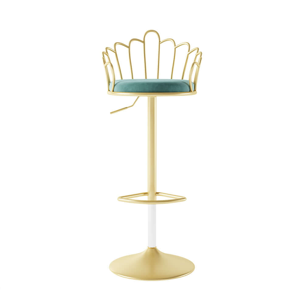 Elegant Blue Velvet Counter Height Swivel Bar Stools - Set of 2 with Back Support for Stylish Kitchen Island