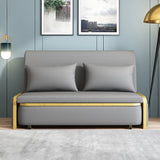 Full Sleeper Sofa Gray Upholstered Convertible Sofa LeathAire