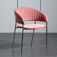 Pink upholstered dining chair with modern design for dining room set of 2