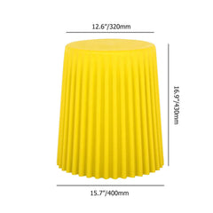 Round sofa side end table in yellow with durable PP plastic construction