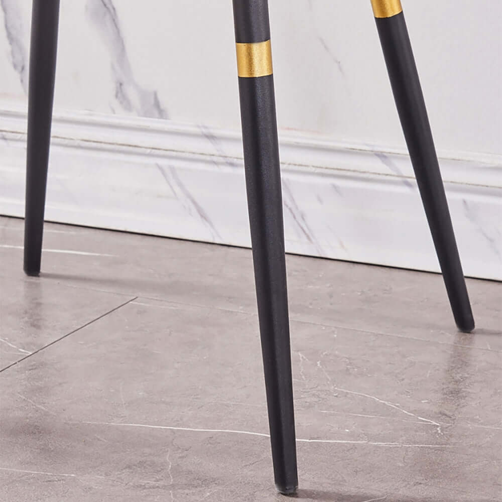 Sleek high back dining chairs in a set of 2 with luxurious leather upholstery