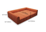 118.9'' Velvet Modular Pit Sectional Sofa Set Convertible 6Seater Upholstered Orange