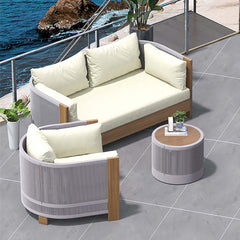 Outdoor sofa set in natural and gray color