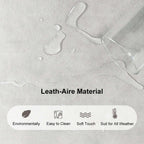 Contemporary 94.5" gray pull out sofa bed convertible LeathAire sleeper with lifttop coffee table