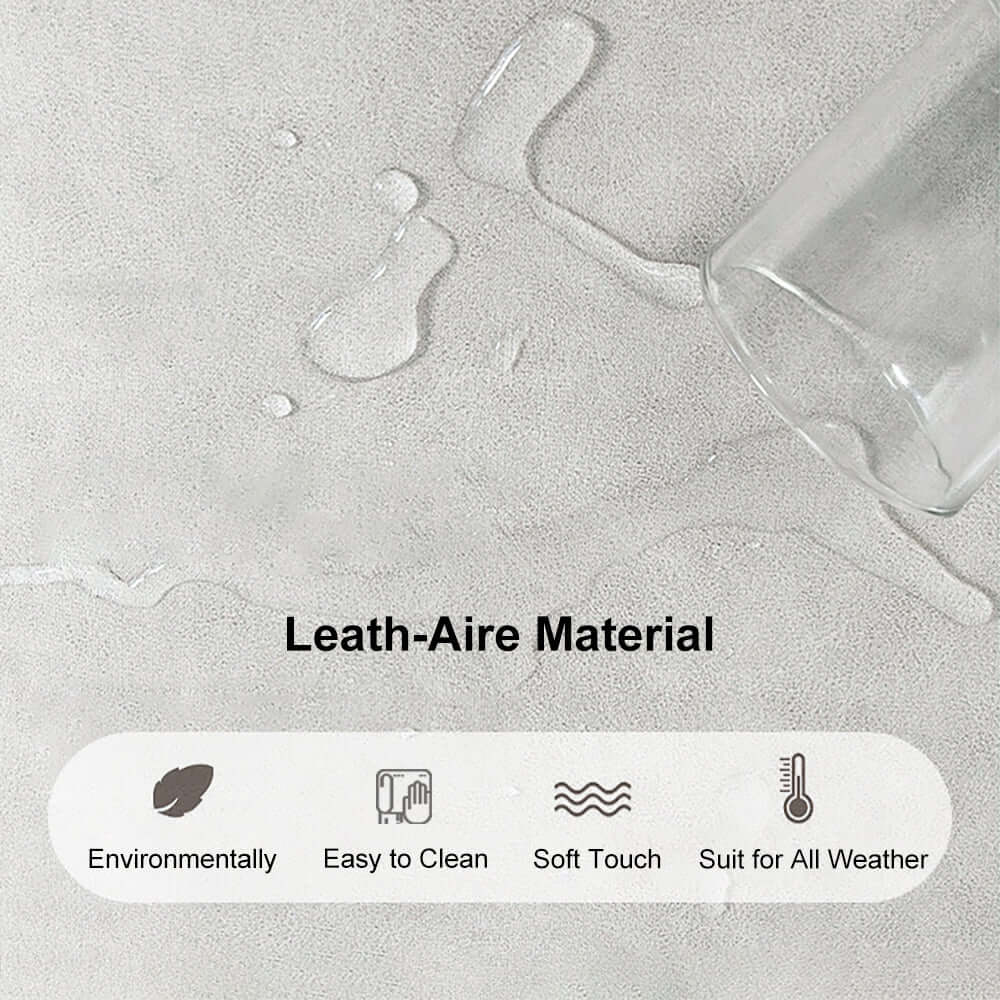 Contemporary 94.5" gray pull out sofa bed convertible LeathAire sleeper with lifttop coffee table