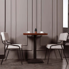 Pair of industrial upholstered dining chairs in white PU leather for contemporary dining room decor