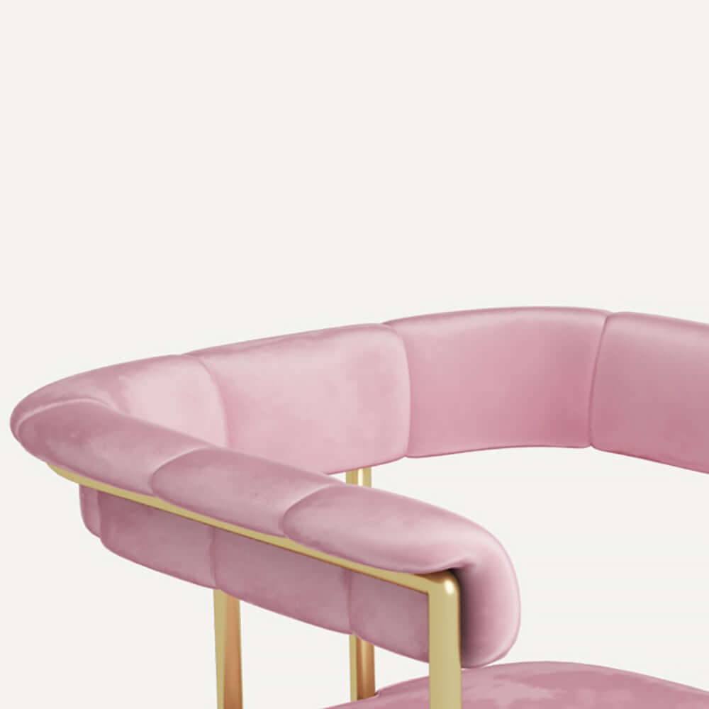 Chic Pink Velvet Upholstered Armchair Gold Accent Chair for Luxurious Home Decor
