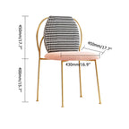 Chic armless dining chair with dazzling gold metal legs, fashionable side chair for trendy dining space