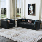 70.9 inch modern deep gray velvet sofa for small spaces