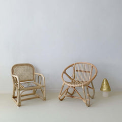 Small Rattan Children's Chair for Playroom or Bedroom Decor