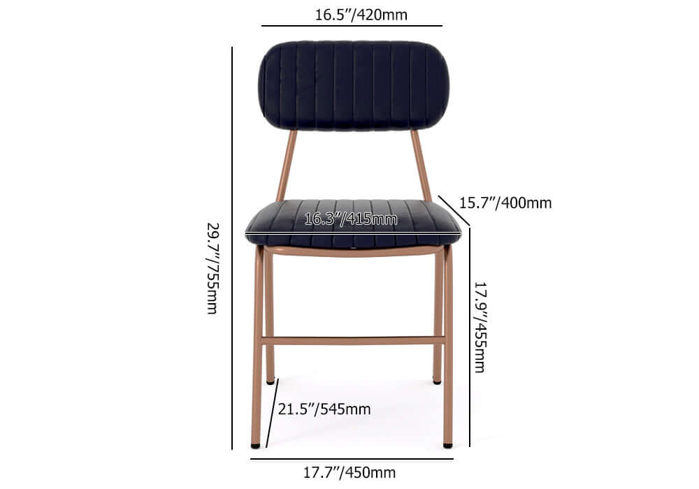 Modern brown dining chairs set with comfortable faux leather upholstery for stylish togetherness