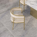 Elegant Gray Dining Chair with Velvet Upholstered Seat and Gold Accent Legs for Modern Interiors