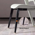 Off White Dining Chair with Modern Faux Leather Upholstery and Curved Back Set of 2