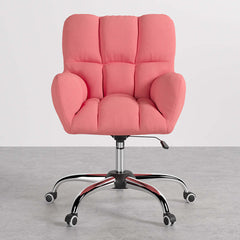 Comfortable and versatile task chair with cotton and linen upholstery, swivel, and adjustable height