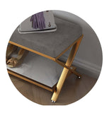 Blue Entryway Bench with Storage Bed Bench Velvet Upholstered with XShaped Base