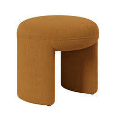 Contemporary Modern Orange Boucle Vanity Stool Backless Makeup Accent Chair with Soft Cushion