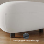 White 26.8" wide modern velvet upholstered cocktail ottoman for luxurious and comfortable living room